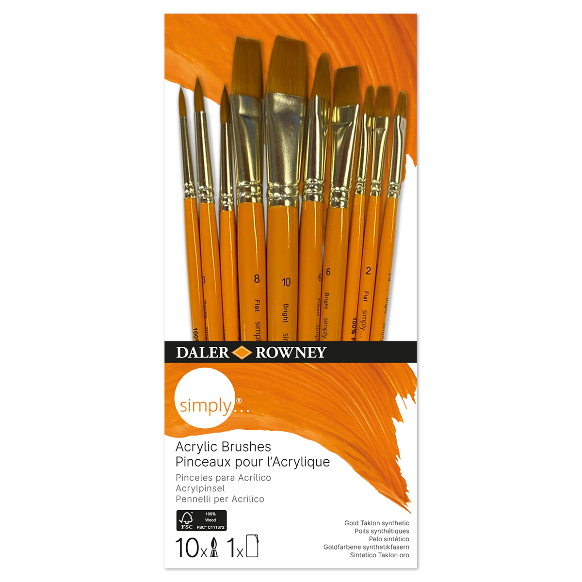 DALER-ROWNEY simpley Acryl Pinsel 10er Set