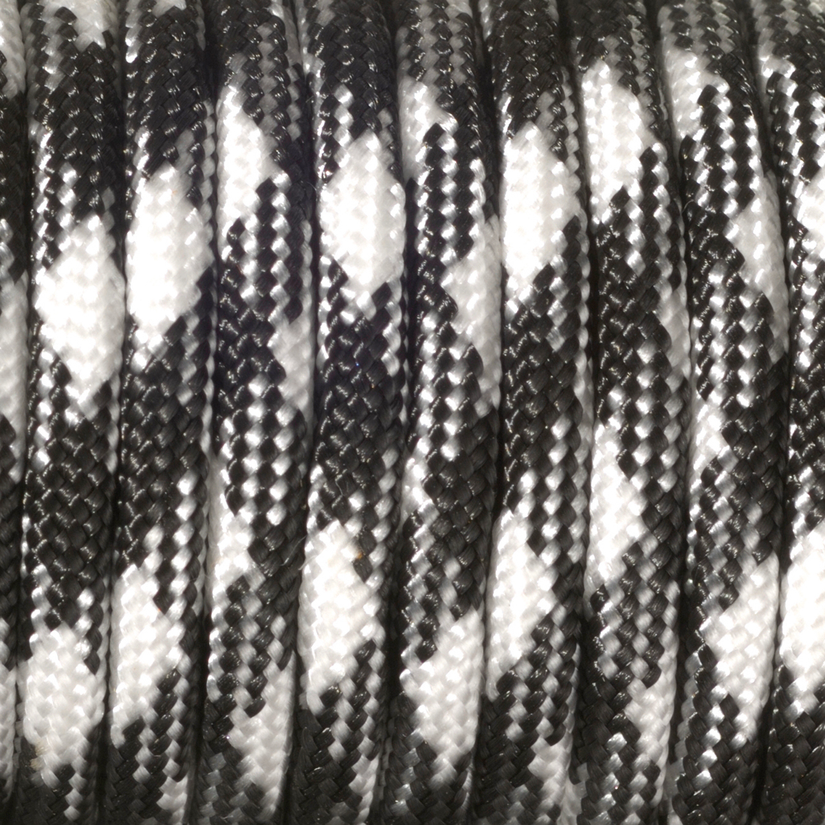 Paracord-Garn colour mix rund 4mm 50m schwarz/weiß