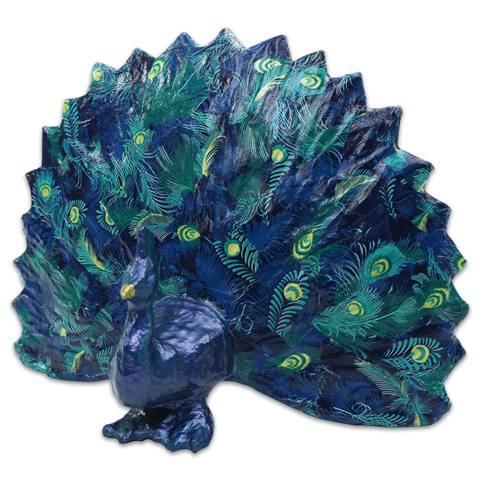 53700103_1 Pfau Pappmaché 12,5x24x19cm