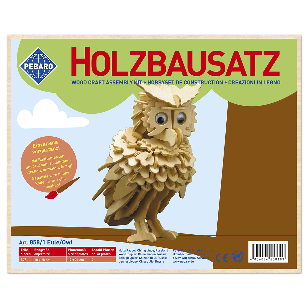 58700858_1U2L2tUMBQiyCk Holzbausatz Eule 10x18cm 147 Teile