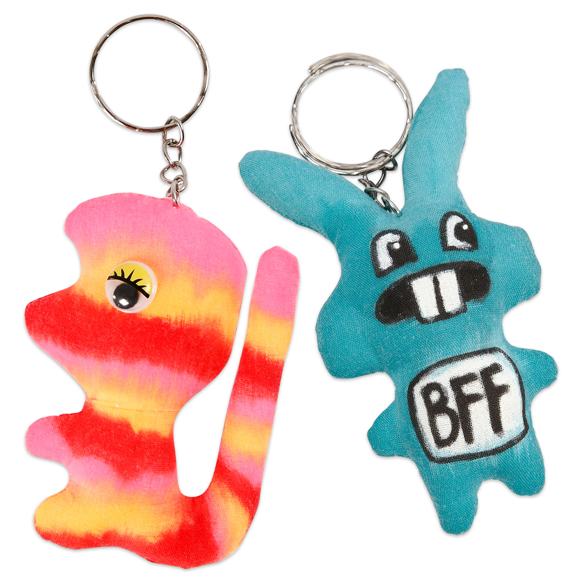 50349503_5 Stofftiere mit Schlüsselring ca. 6-10cm 5 St. weiß