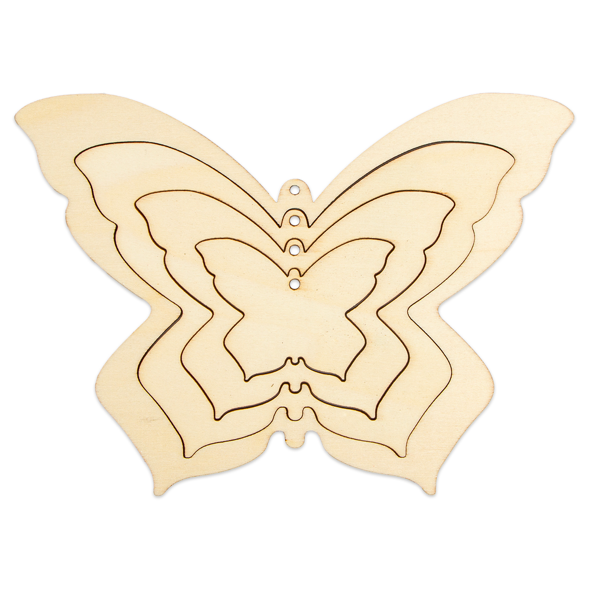 Mobile Schmetterling Holz 4mm ca. 18,2x13,1cm