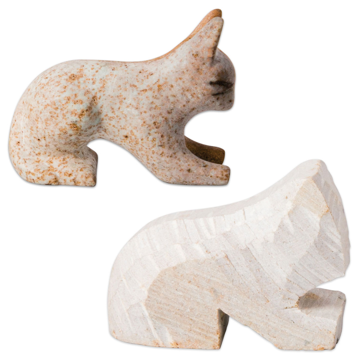 Speckstein-Rohling ca. 8-10cm Katze