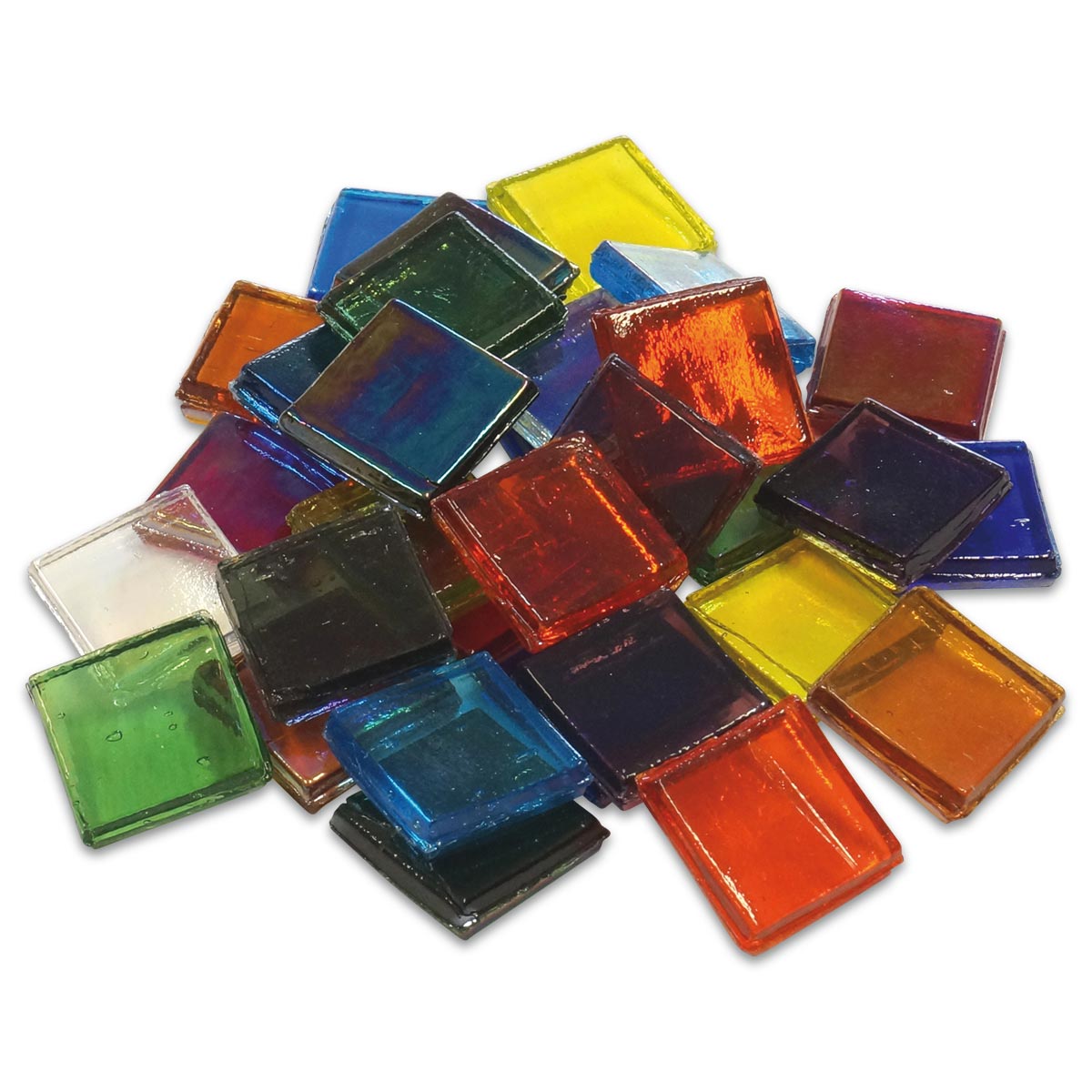 Eis Glas transparent 15x15x4mm 1kg bunt mix