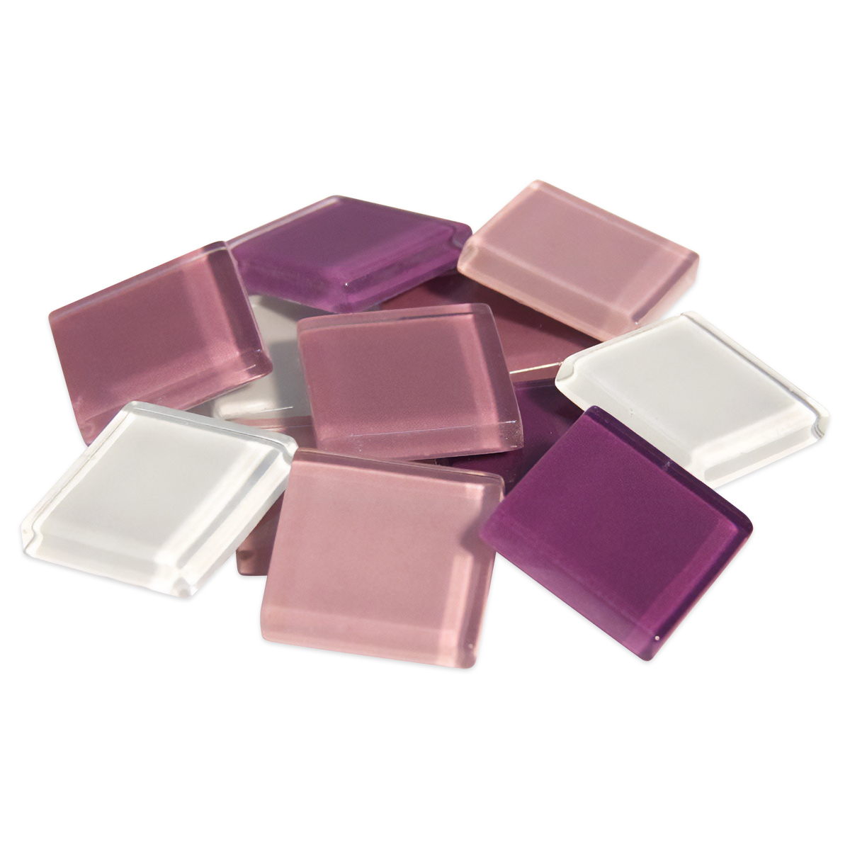 Mosaik Soft-Glas 20x20x4mm 1kg lila mix Mosaik Soft-Glas 20x20x4mm 1kg lila mix