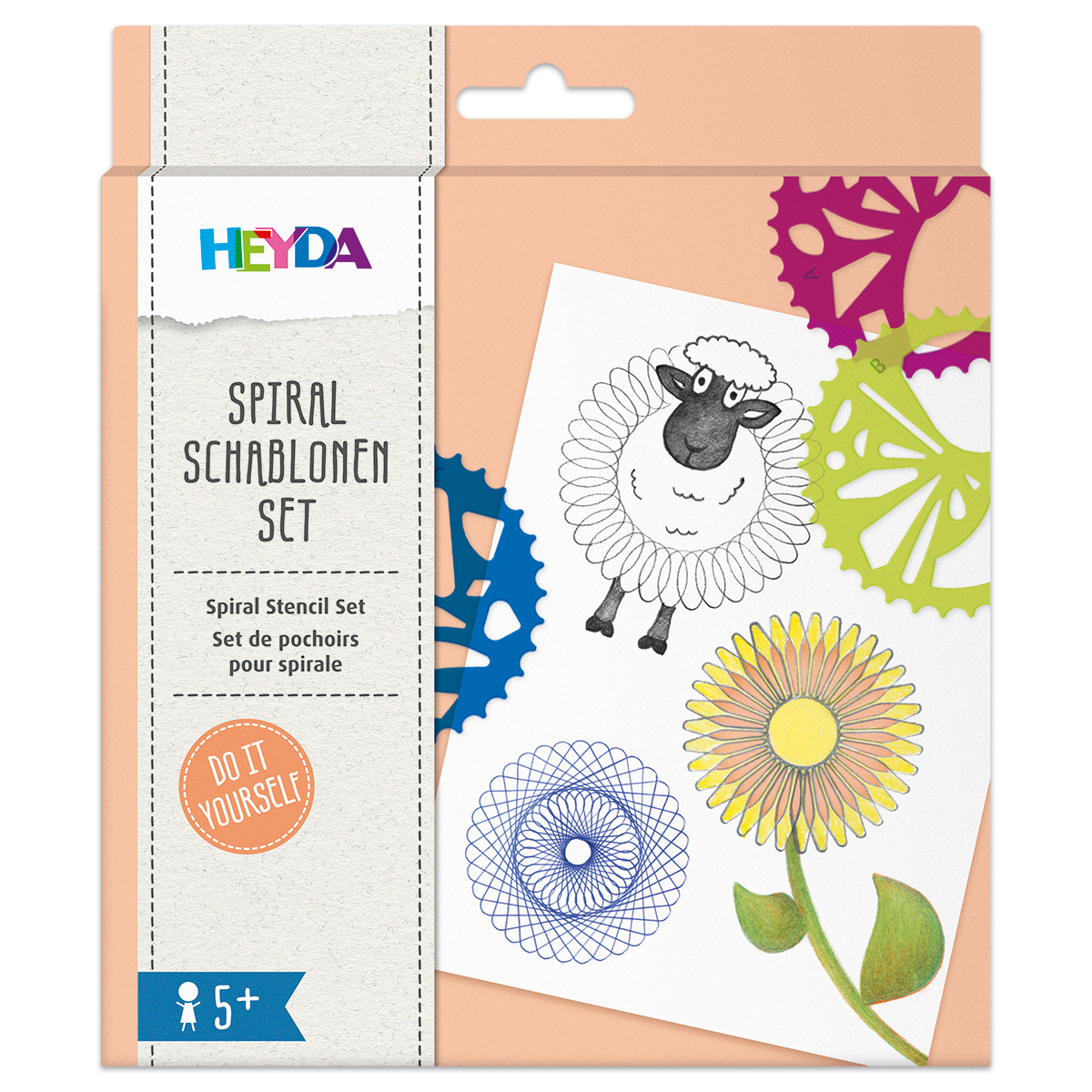 Spiralschablonen Set 5-teilig bunt