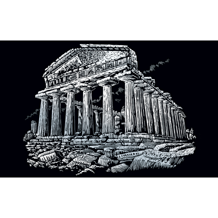 56300411fBwosvCAgWYgv Kratzbild silber 28,6x39cm Parthenon