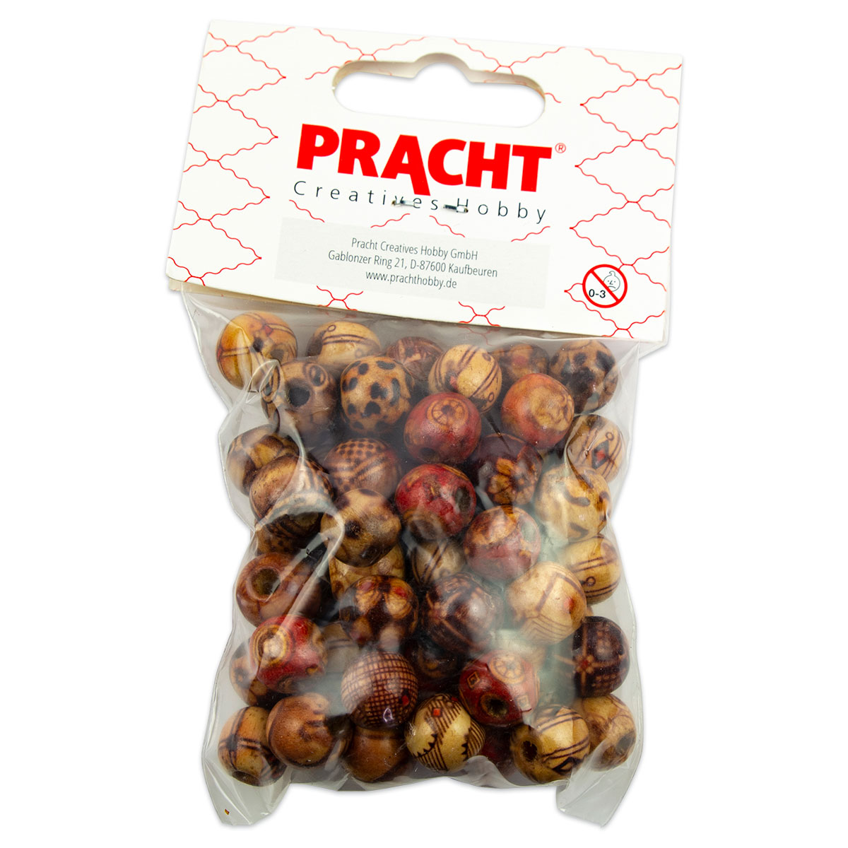 52285412_1 Indio-Holzperlen rund 12mm 60 St. braun gemustert