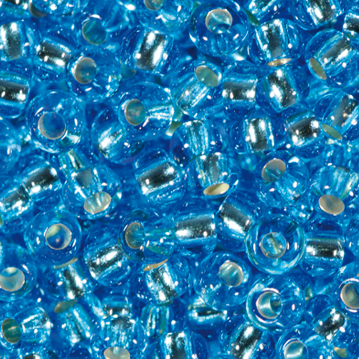 Rocailles transparent 2,6mm 500g blau