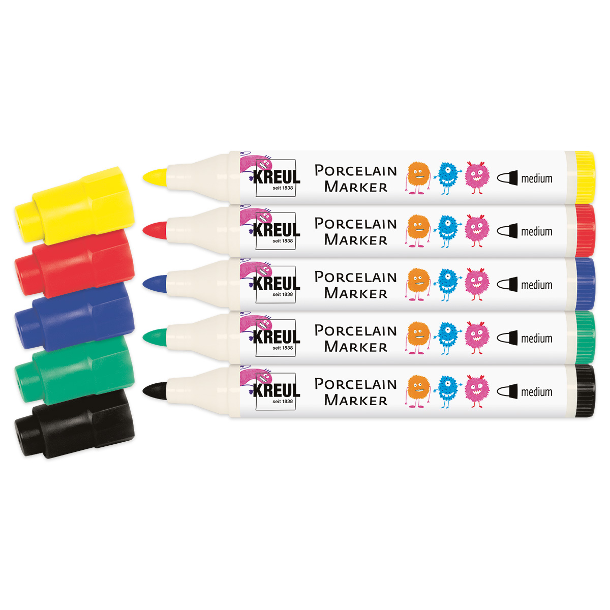 PorcelainPen easy mit Pinselspitze 5 Stifte/Farben PorcelainPen easy mit Pinselspitze 5 Stifte/Farben