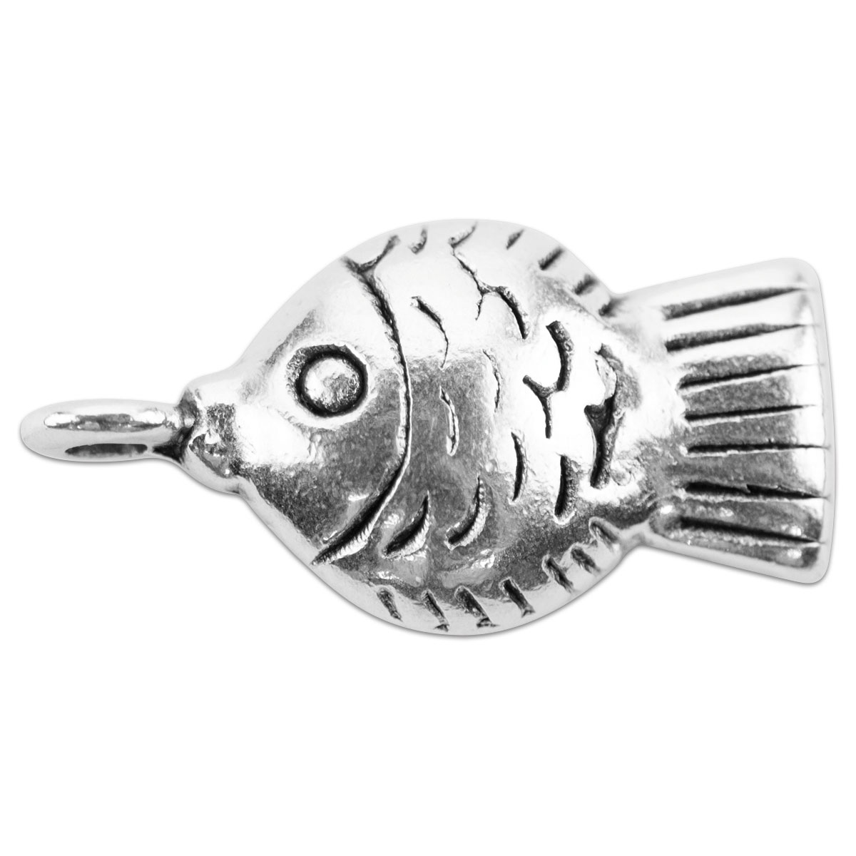 Metallanhänger Fisch ca. 19x10mm altplatinfarben
