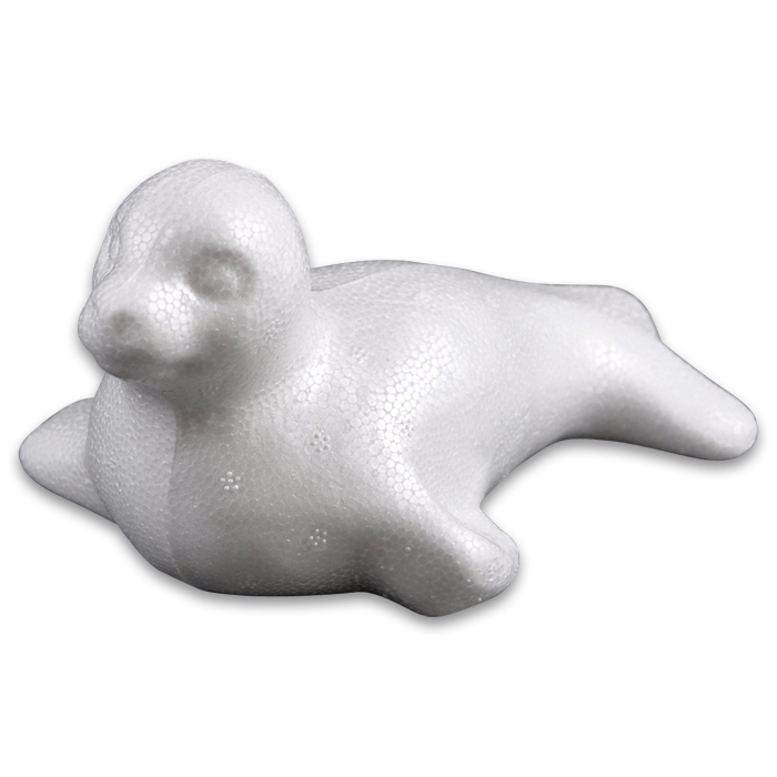 Styropor-Seehund 8,5x18cm weiß