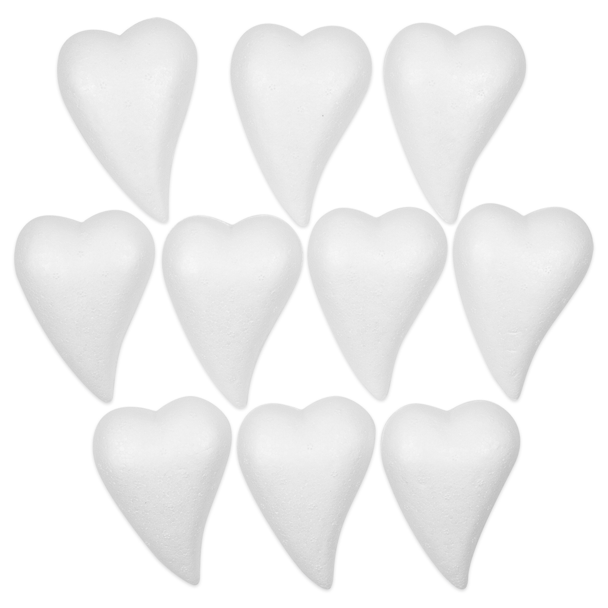 Styropor-Herztropfen voll weiß 8,2cm 10 St.