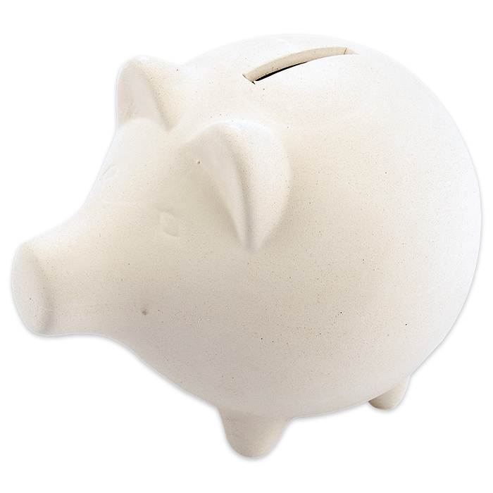 Sparschwein Terrakotta 15x11x11cm weiß