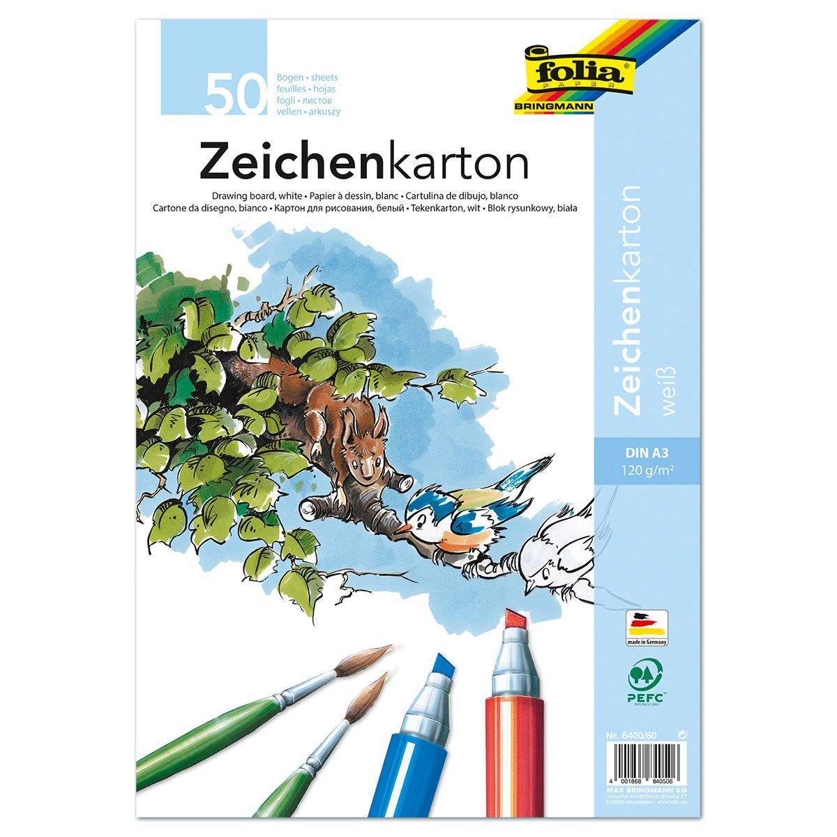 Zeichenkarton120g/m² DIN A3 50 Bl. weiß