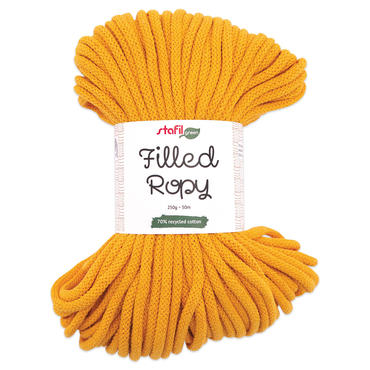 Filled Ropy Textilschnur 250g gelb