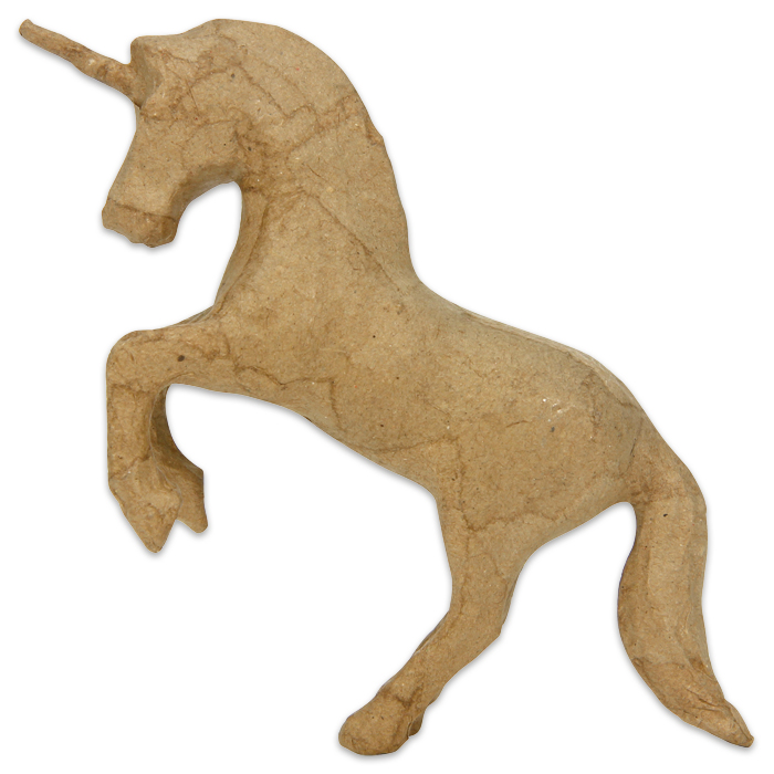 Einhorn steigend Pappmaché 14x4x12cm