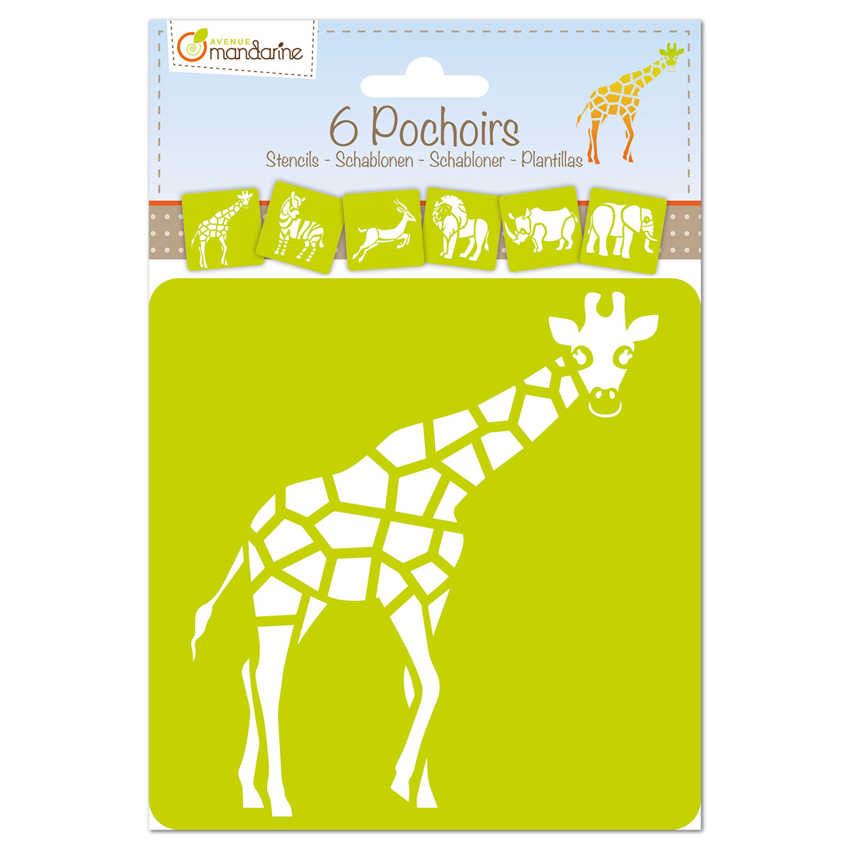 53742442_1 Schablonen Tiere Savanne 15x15cm 6 St.