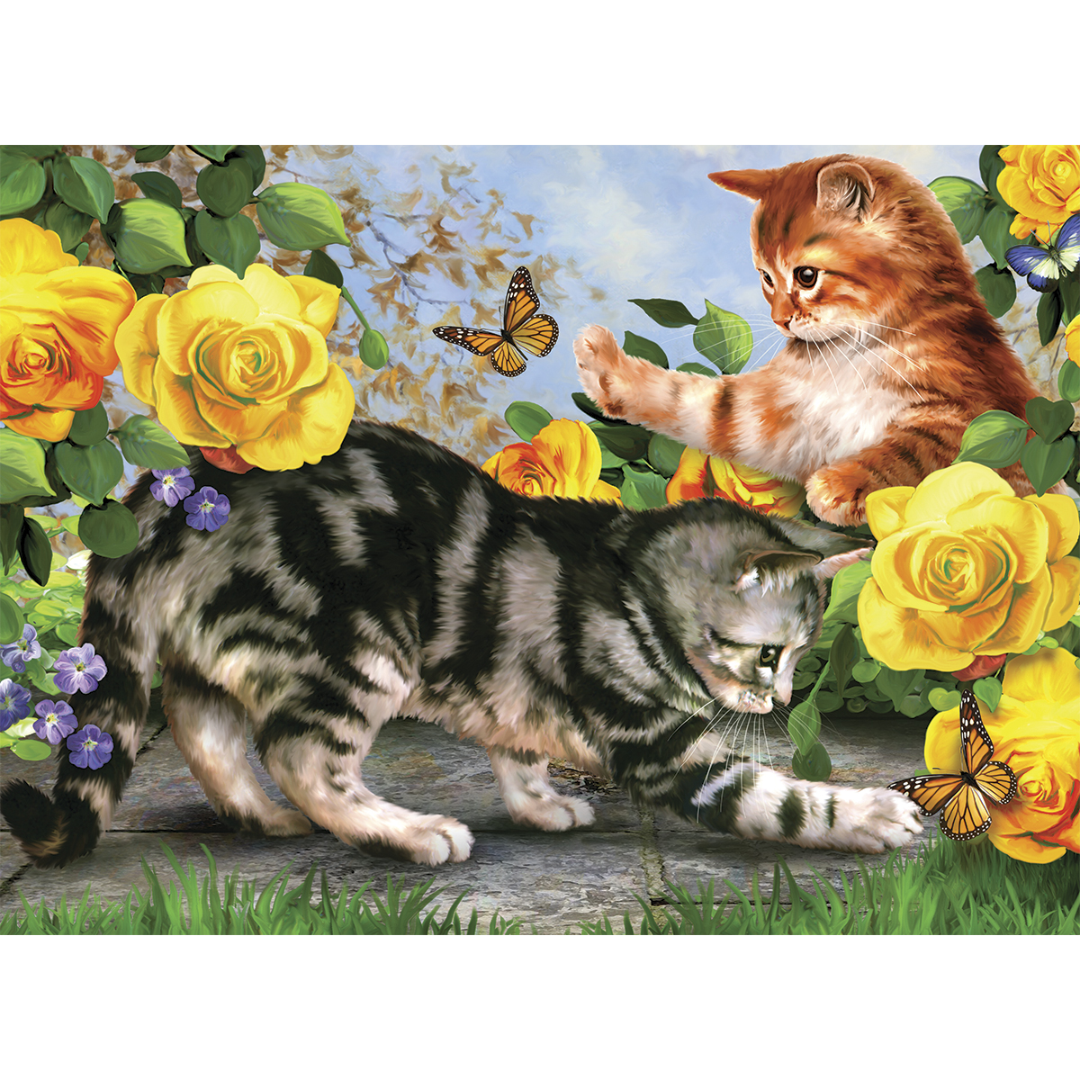 Malen nach Zahlen 29x28,6cm spielende Katzen