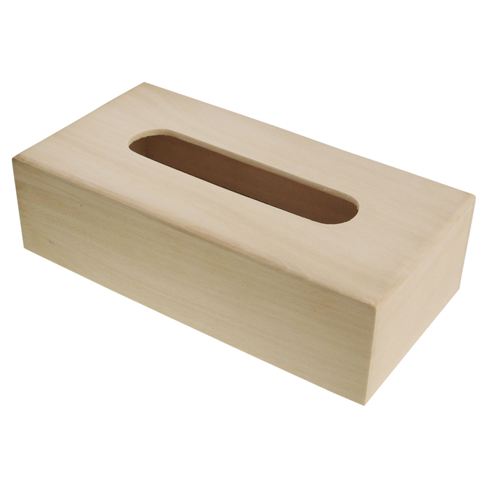 Kosmetiktücherbox Holz 27x13,5x7,5cm natur