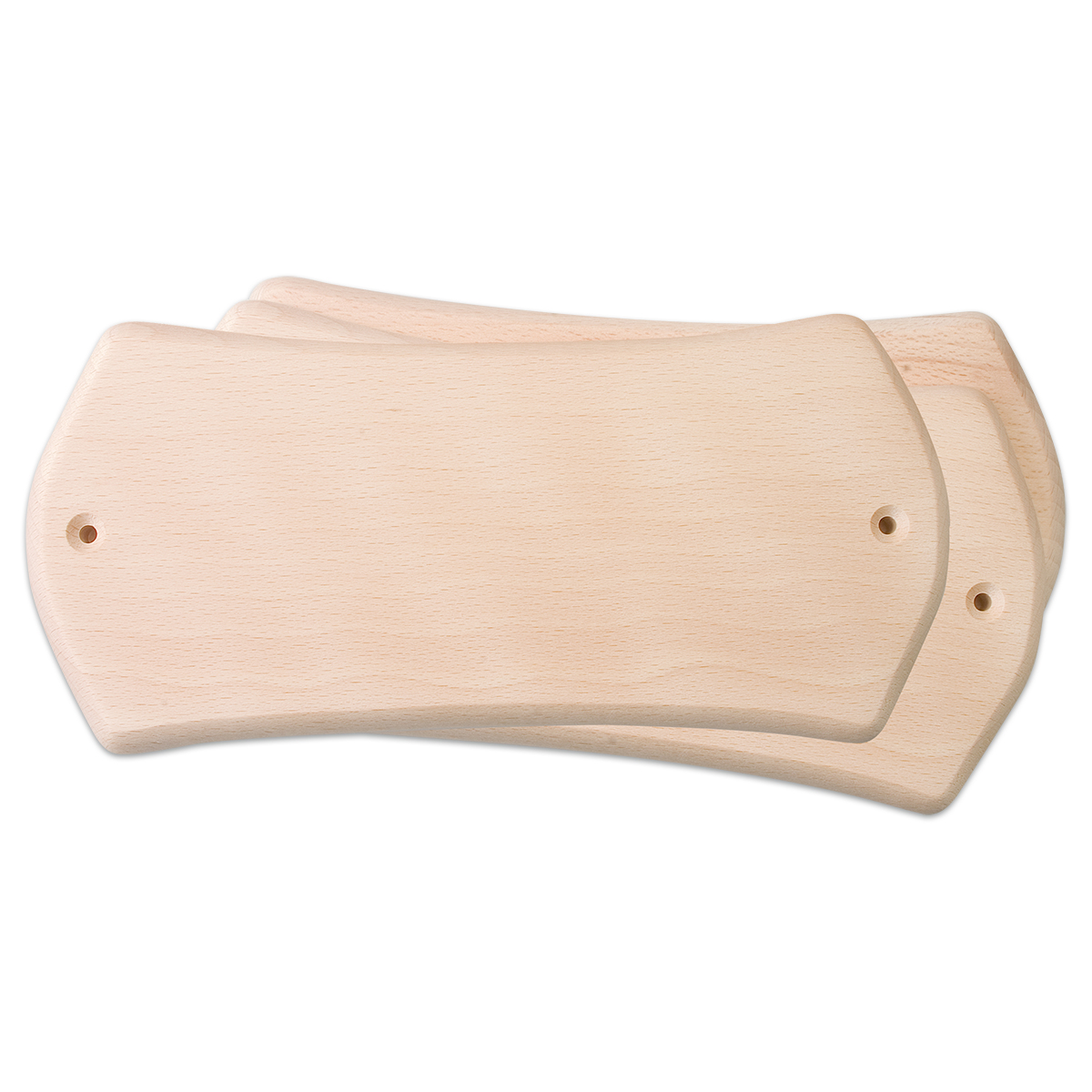 Türschild geschwungen Holz 22x10,5x1cm 3 St. natur