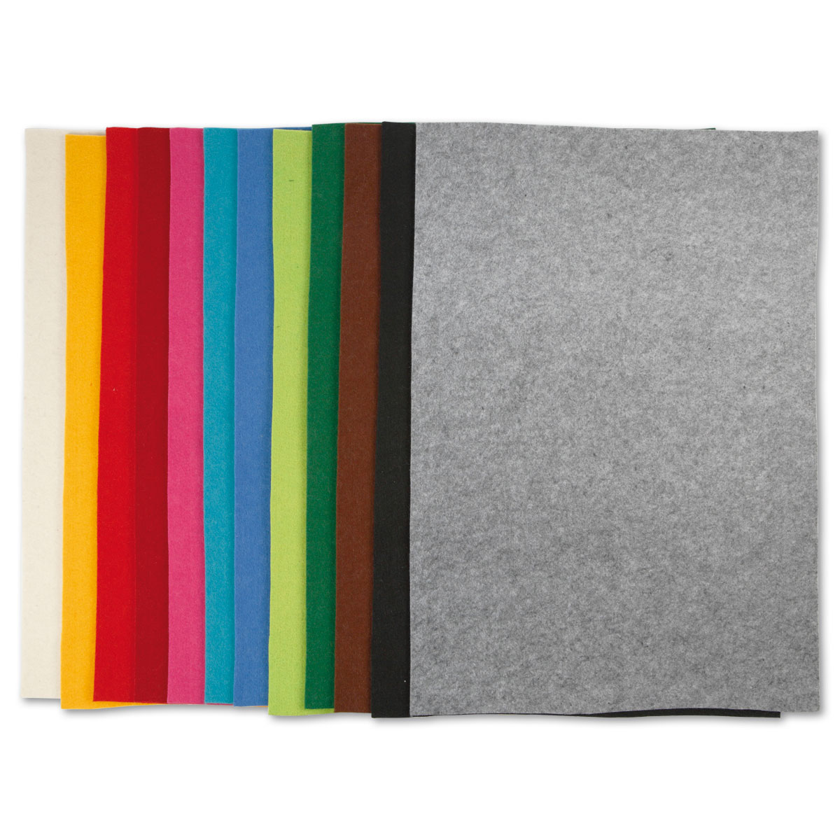 Bastelfilz-Sortiment 42x60cm 12 Farben