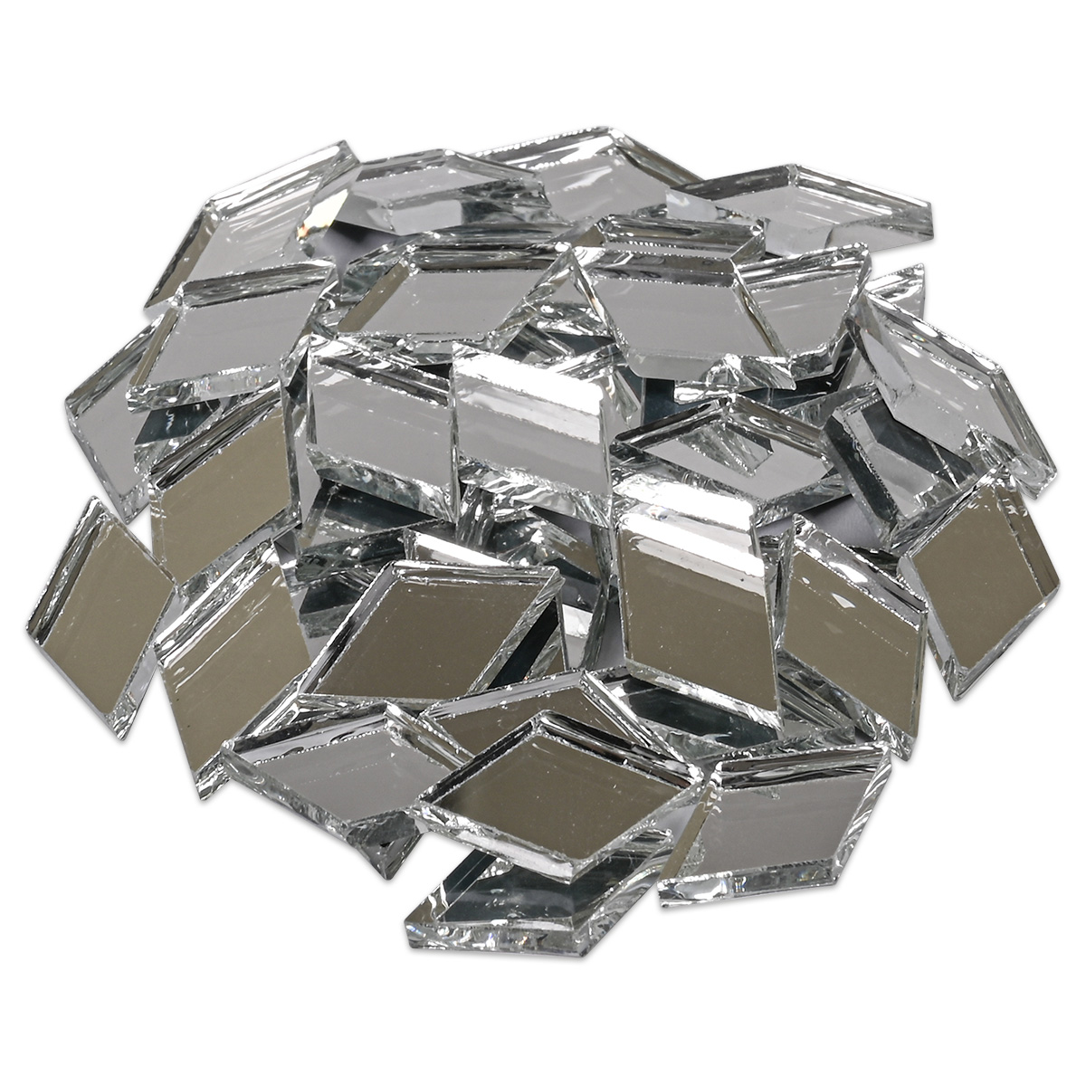 Spiegelmosaik Raute 10x20mm 125g silberfarben