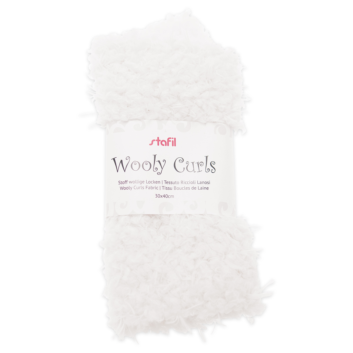 Stoff Wooly Curls 30x40cm weiß