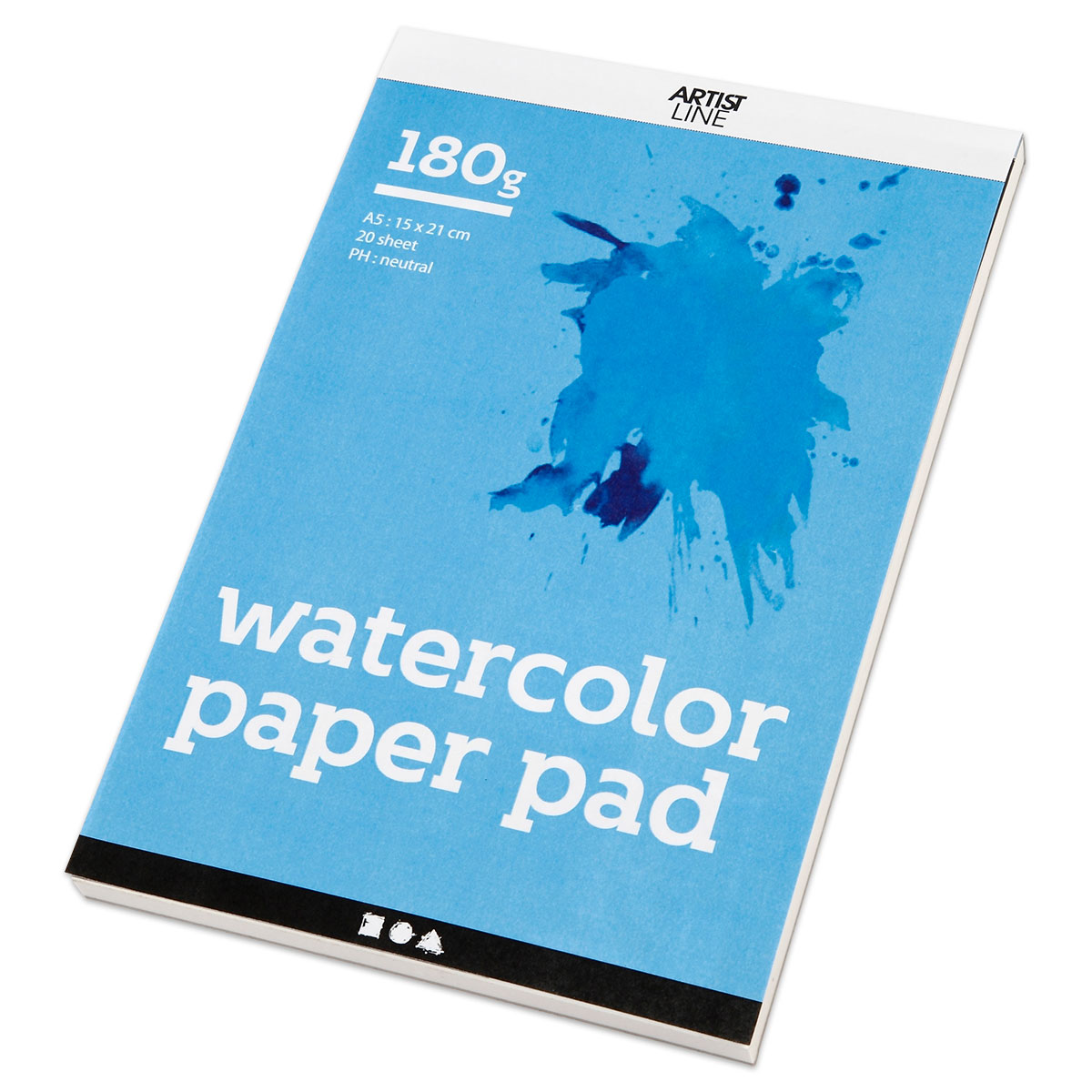 Aquarellblock 180g/m² A5 20 Blatt weiß