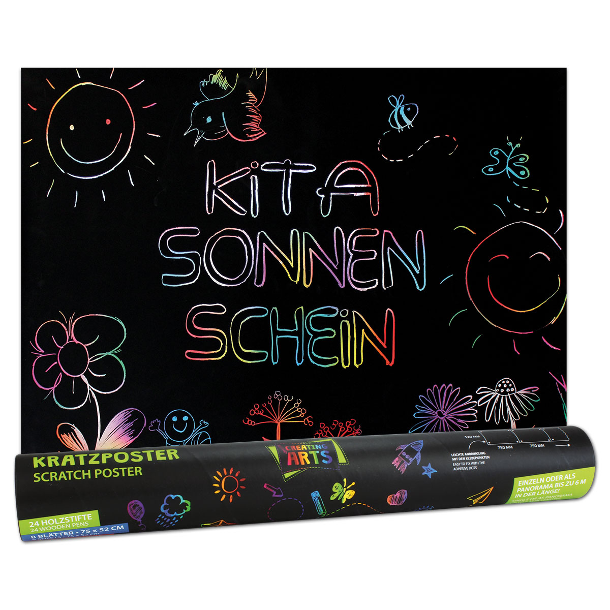 Kratz-Poster-Set 75x52 cm 8 St.