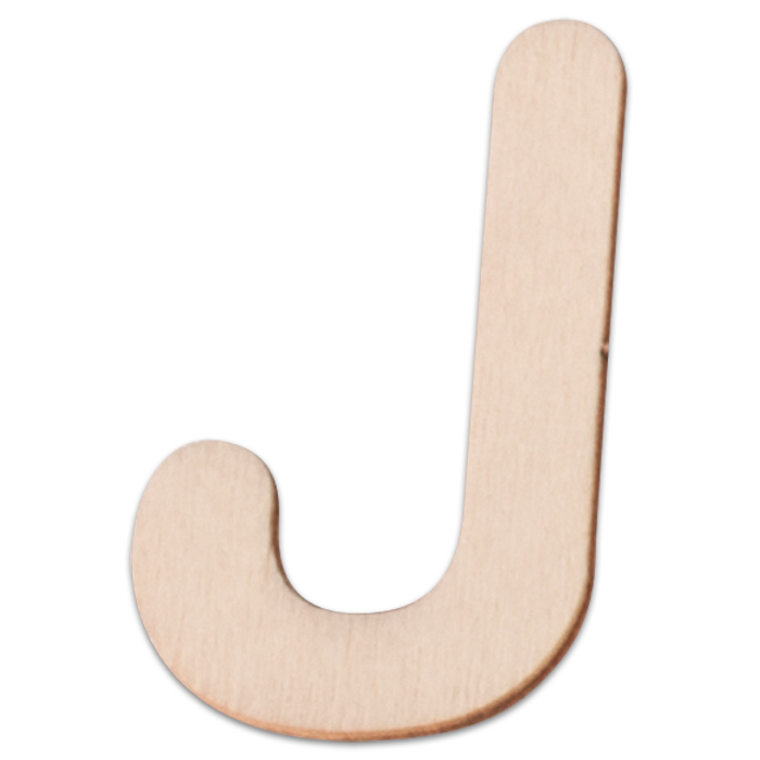 Holzbuchstabe J ca. 3mm 6cm hoch natur