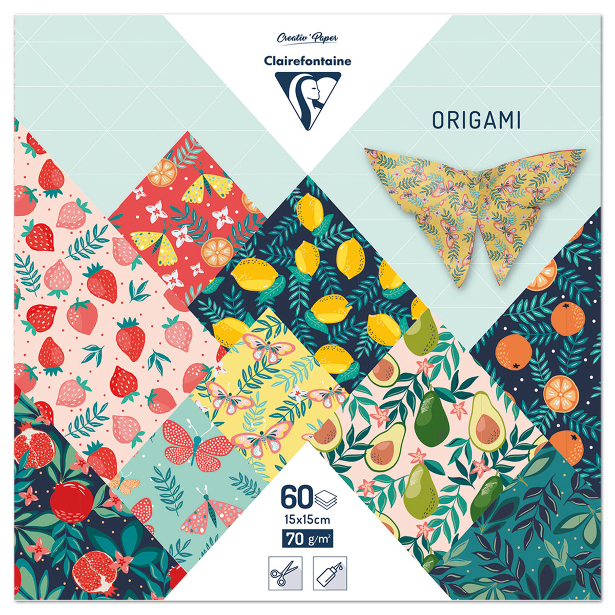 Origami-Papier 15x15cm 60 Bl. Obstgarten