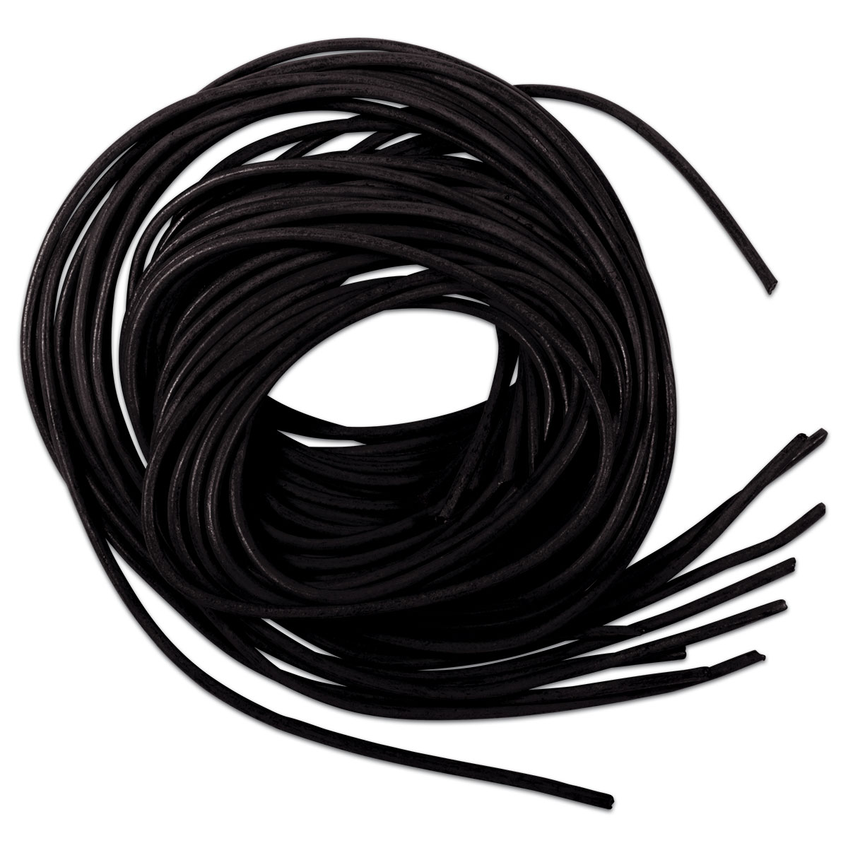 Lederriemchen rund 2mm 1m 10 St. schwarz