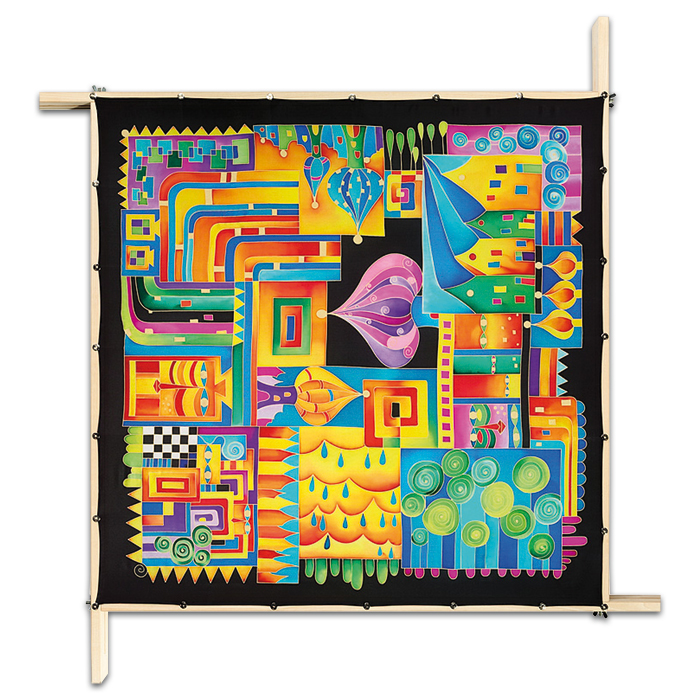 Tuch Gutta gold 90x90cm Oriental naturweiß