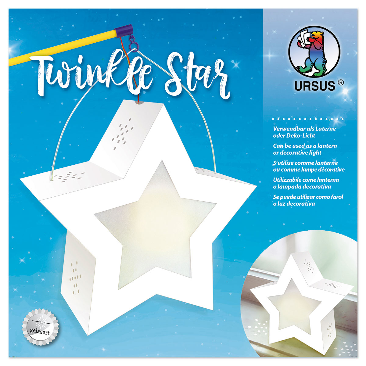 Laternen-/Deko-Licht Bastelset Twinkle Star weiß