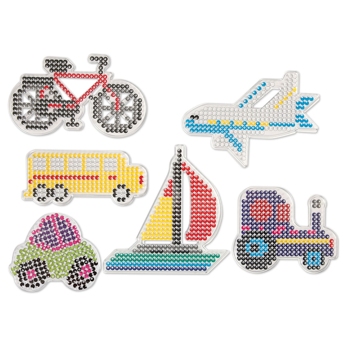 50375593x4PHRRo6SlYks Steckplatten-Set Kunststoff 9-16cm 6 St. Fahrzeuge
