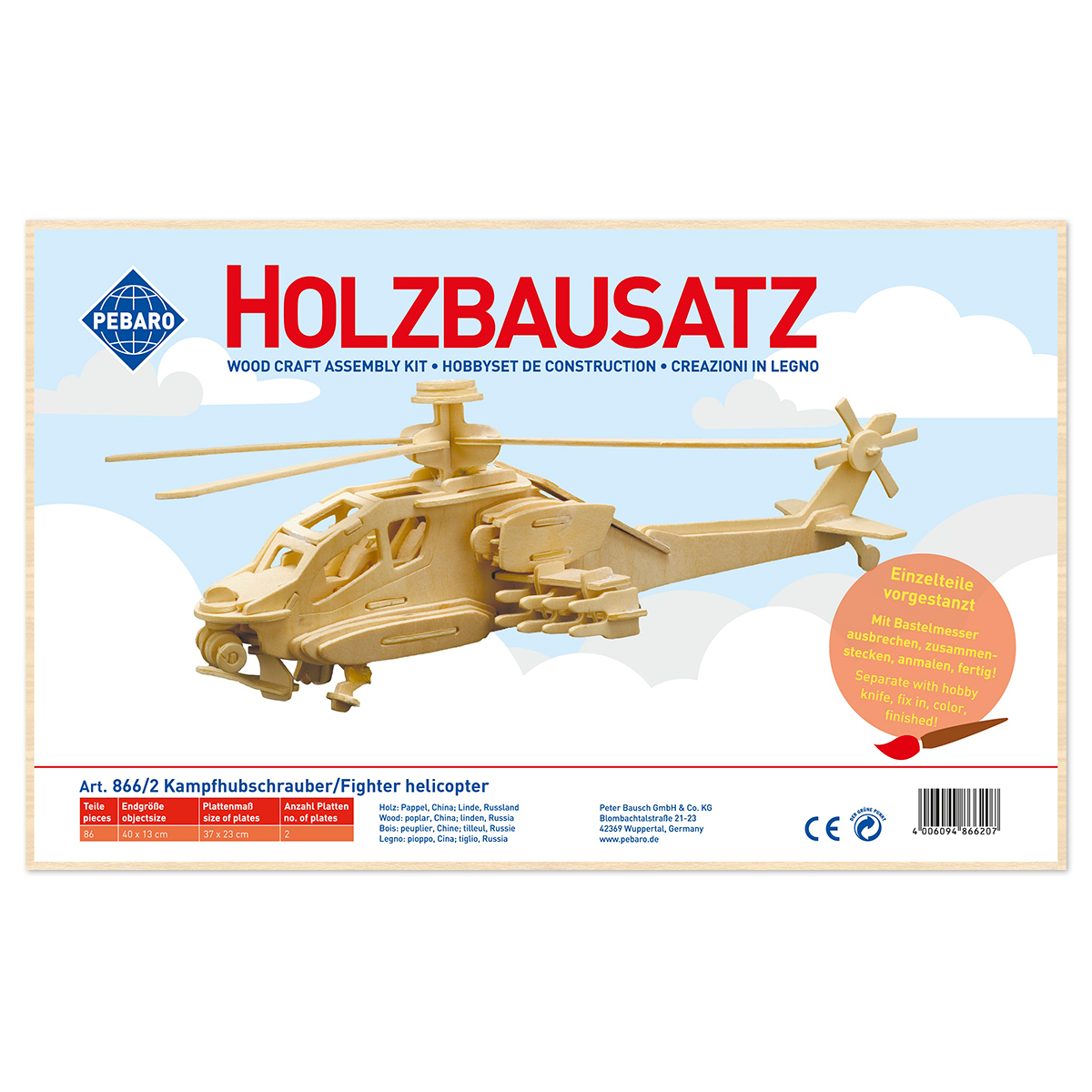58700866_1MmWsUzYzgesvU Holzbausatz Kampf-Hubschrauber 40x13cm 86 Teile
