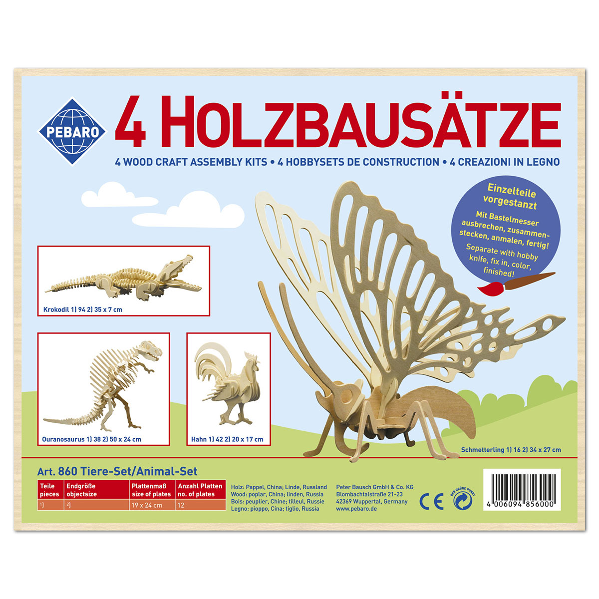 58700860_1 Holzbausatz Set Tiere ca. 21-43cm 4 St.