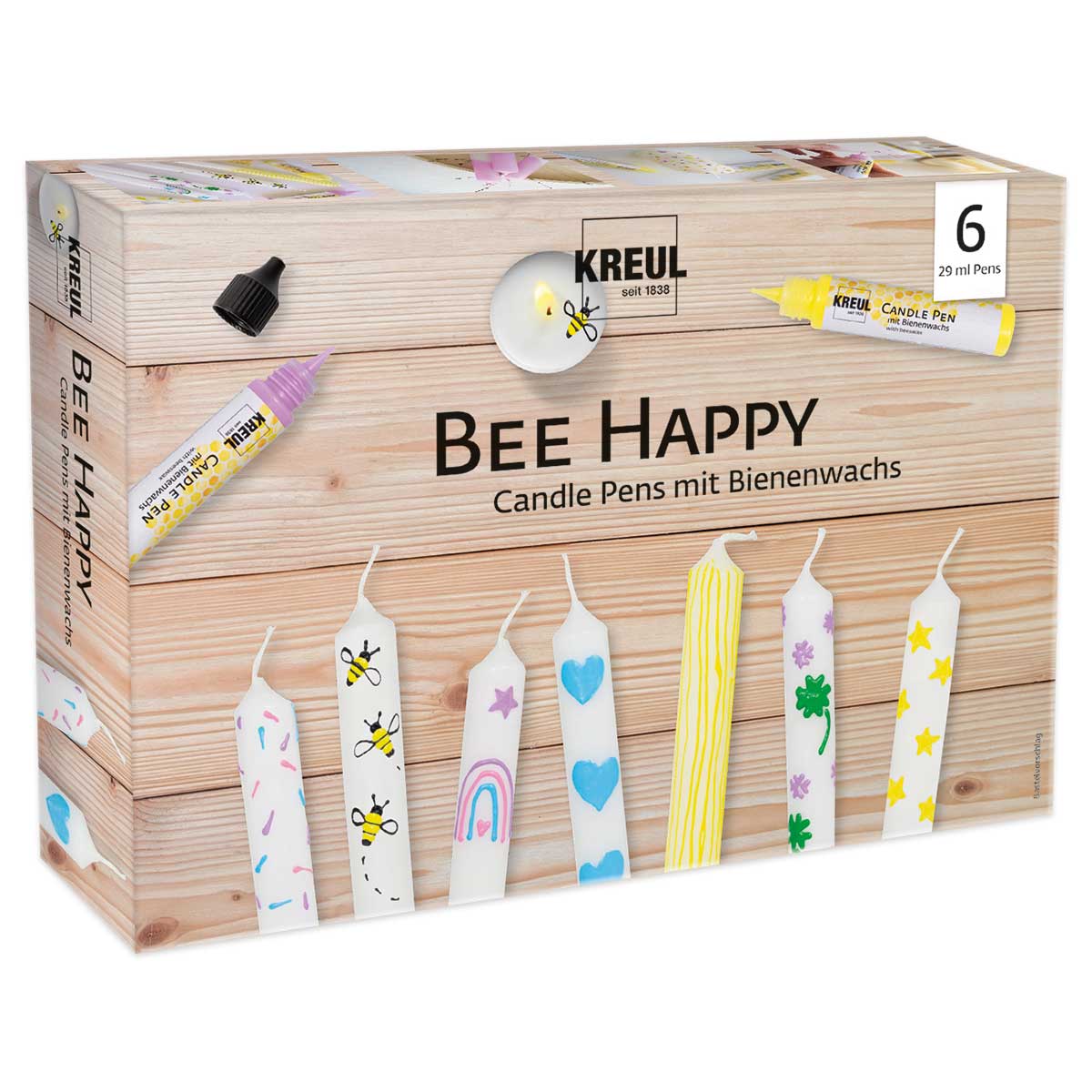 KREUL Candle Pen-Set Bee Happy 6 Farben à 29ml