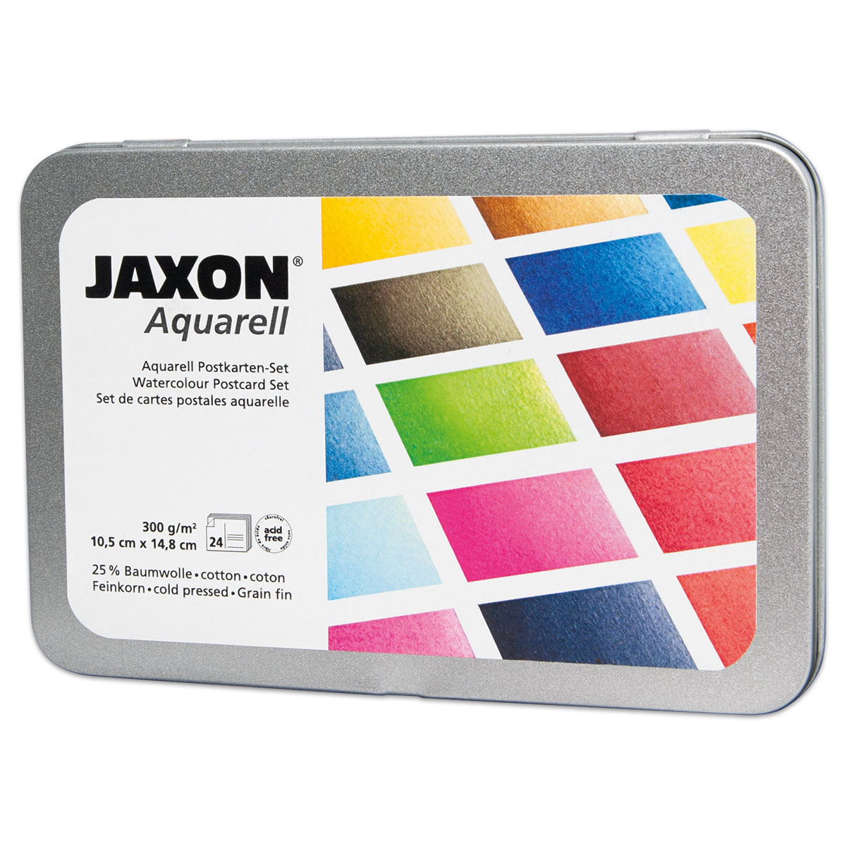 JAXON Aquarell-Postkarten-Set 24 Blatt naturweiß