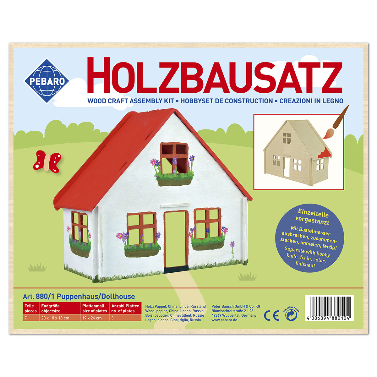 58708801_1vTVmBQGaIywPT Holzbausatz Puppenhaus ca. 20x10x18cm 7 Teile