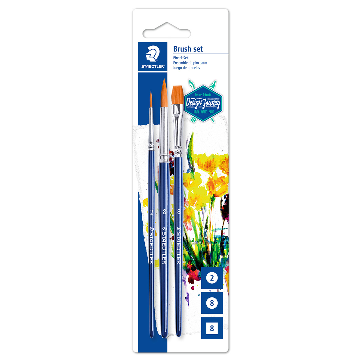 Staedtler Synthetik-Pinsel rund/flach 3er-Set
