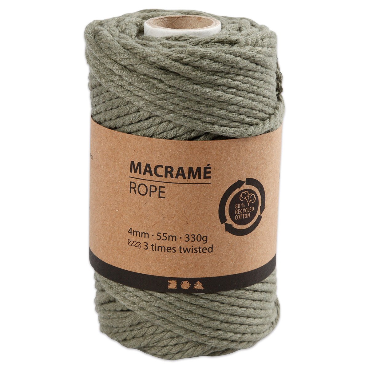 Makrameegarn Ø 4mm 330g moosgrün