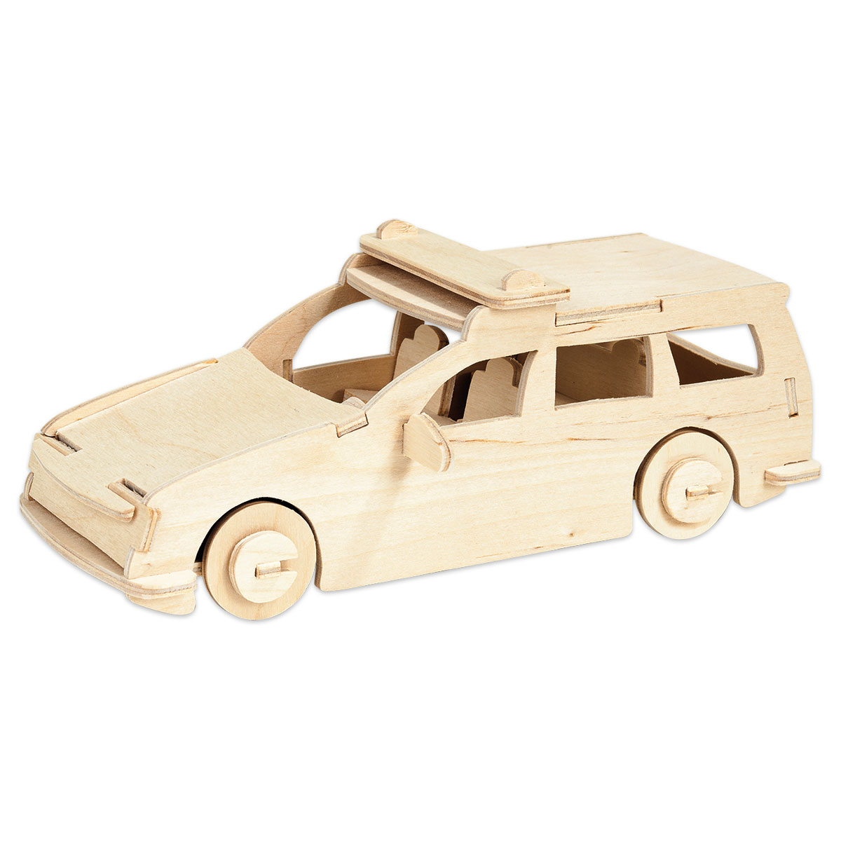 58708513PMlbOm9tRA7jP Holzbausatz Polizeiauto 28x7cm 26 Teile