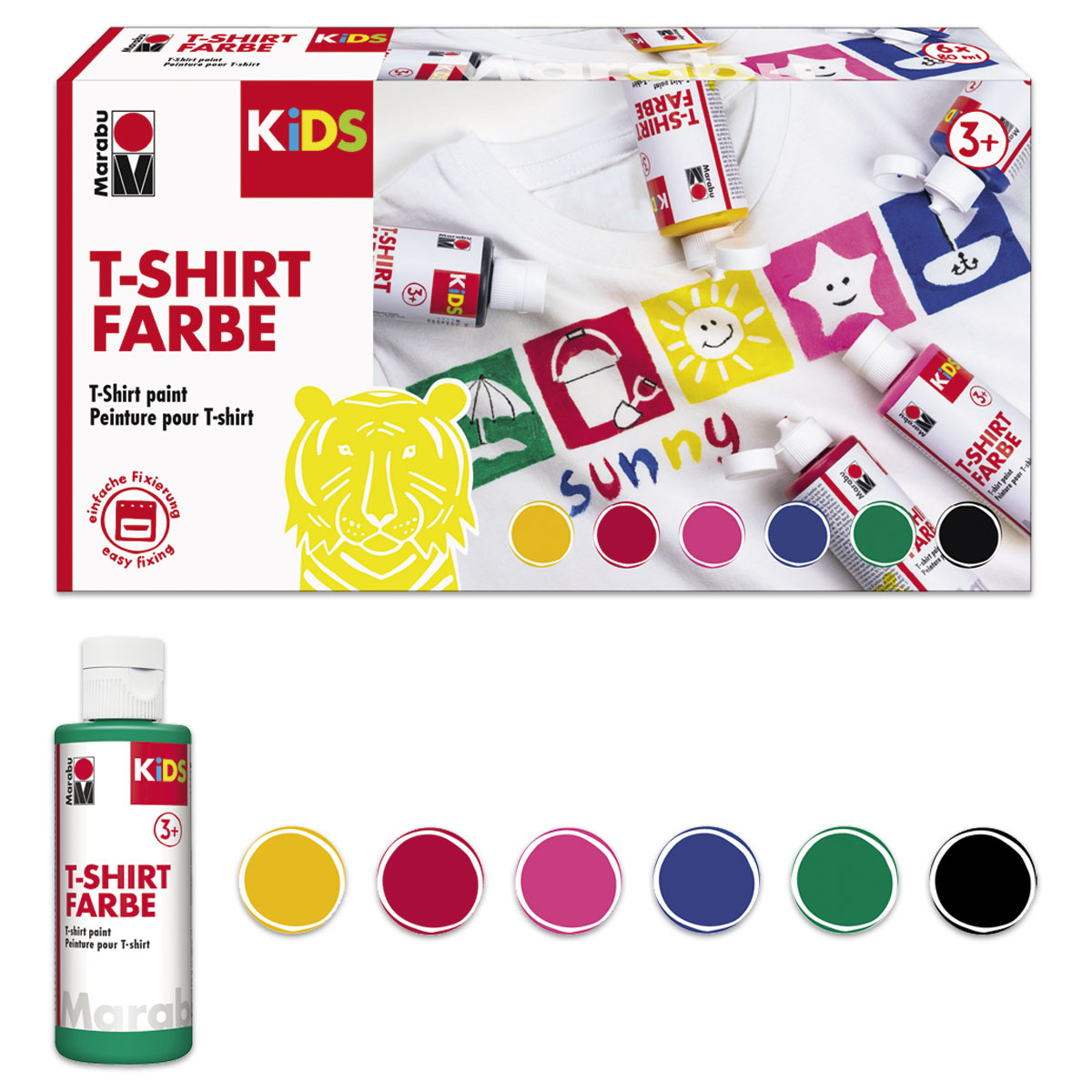 Marabu KIDS T-Shirt-Farben Set 6 Farben à 80ml
