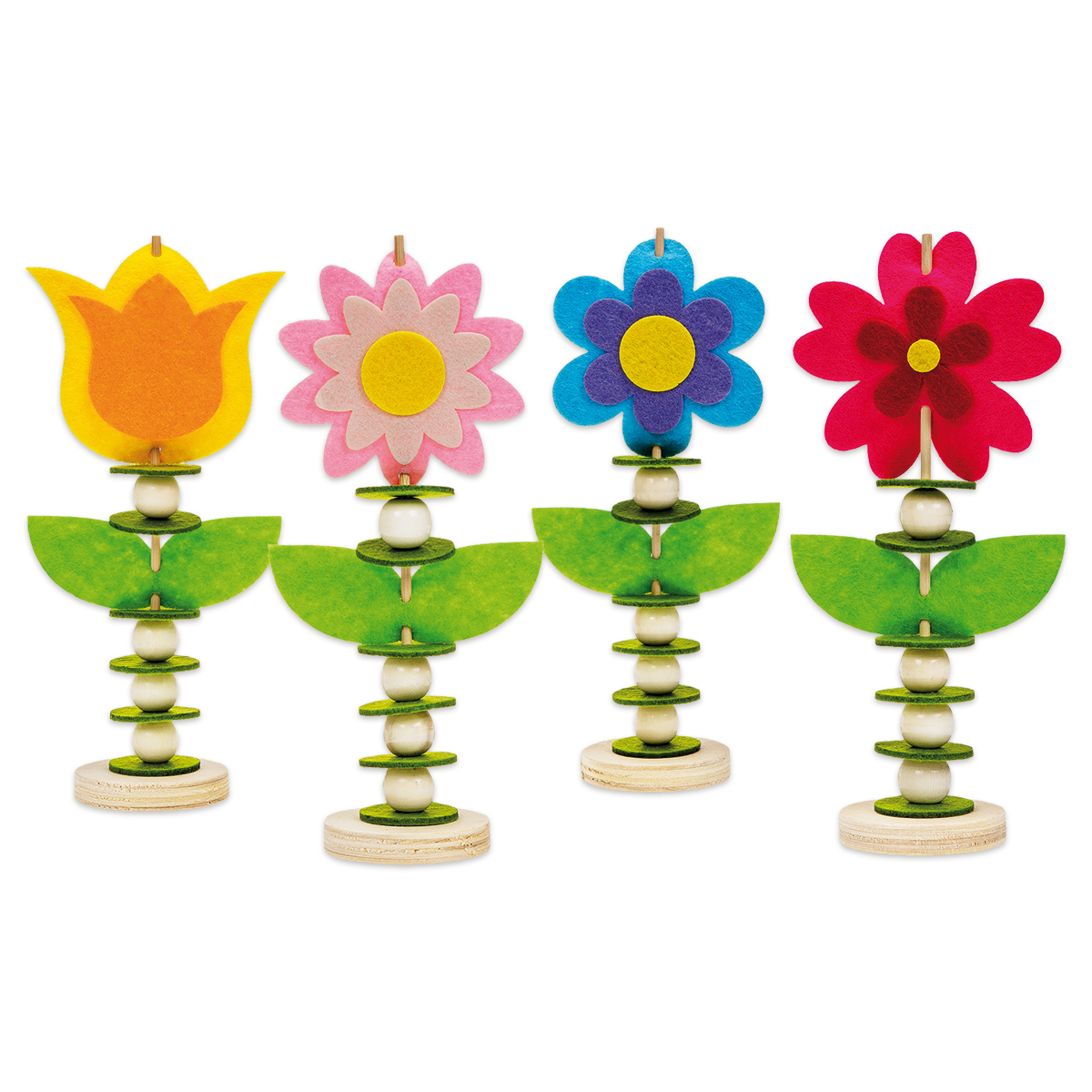 Filzbastelset Blumen 4 St. Filzbastelset Blumen 4 St.