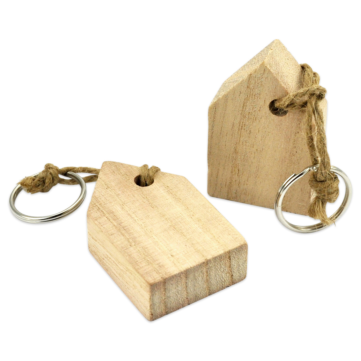 Schlüsselanhänger Häuschen ca. 5,5x3,5x1,5cm natur