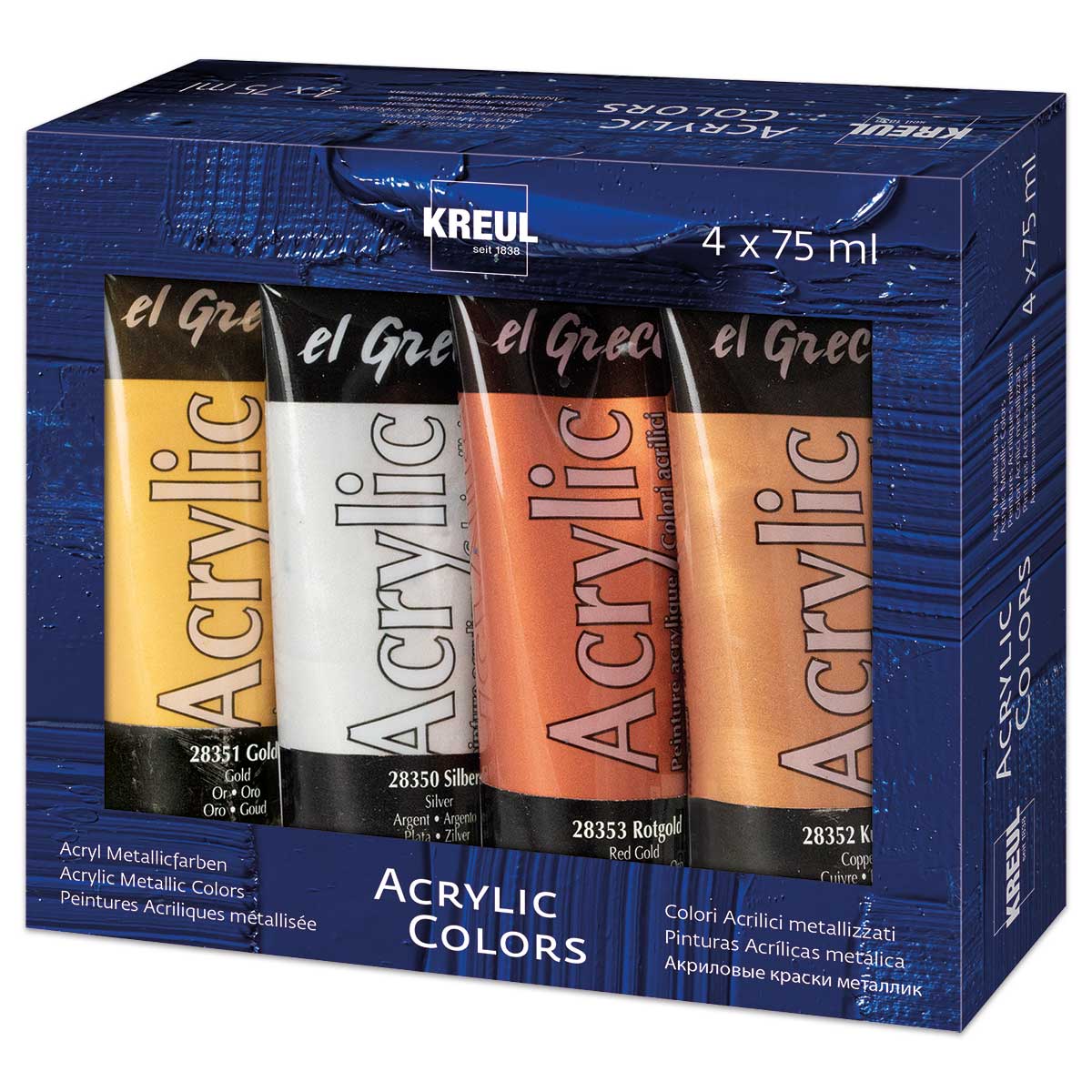 el Greco Acrylic Set Metallic 4 Farben à 75ml