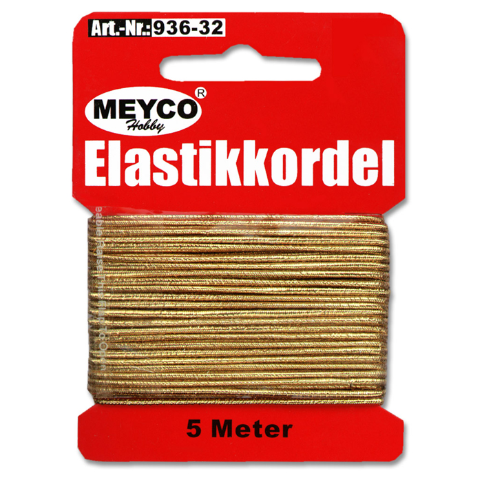 Elastikkordel 1mm 5m goldfarben