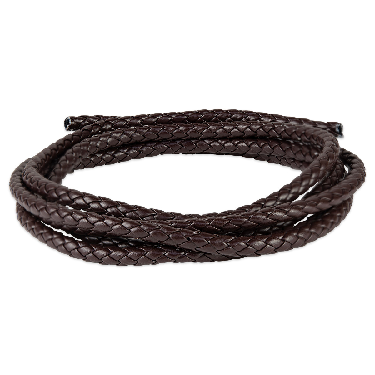 Kunstlederschnur geflochten ca. Ø 7mm 2m braun